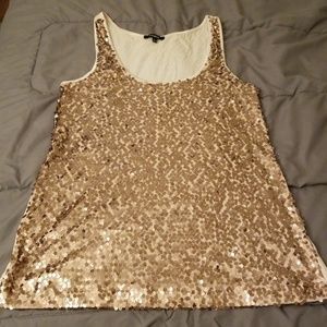Express Sequin Tank large, pink, gold